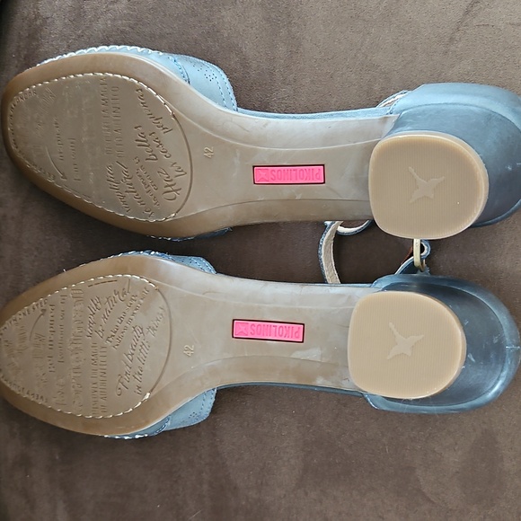 PIKOLINOS Gomera Leather Blue Ankle Strap Low Almost Flat Heel Pump Size 42 - Picture 8 of 16